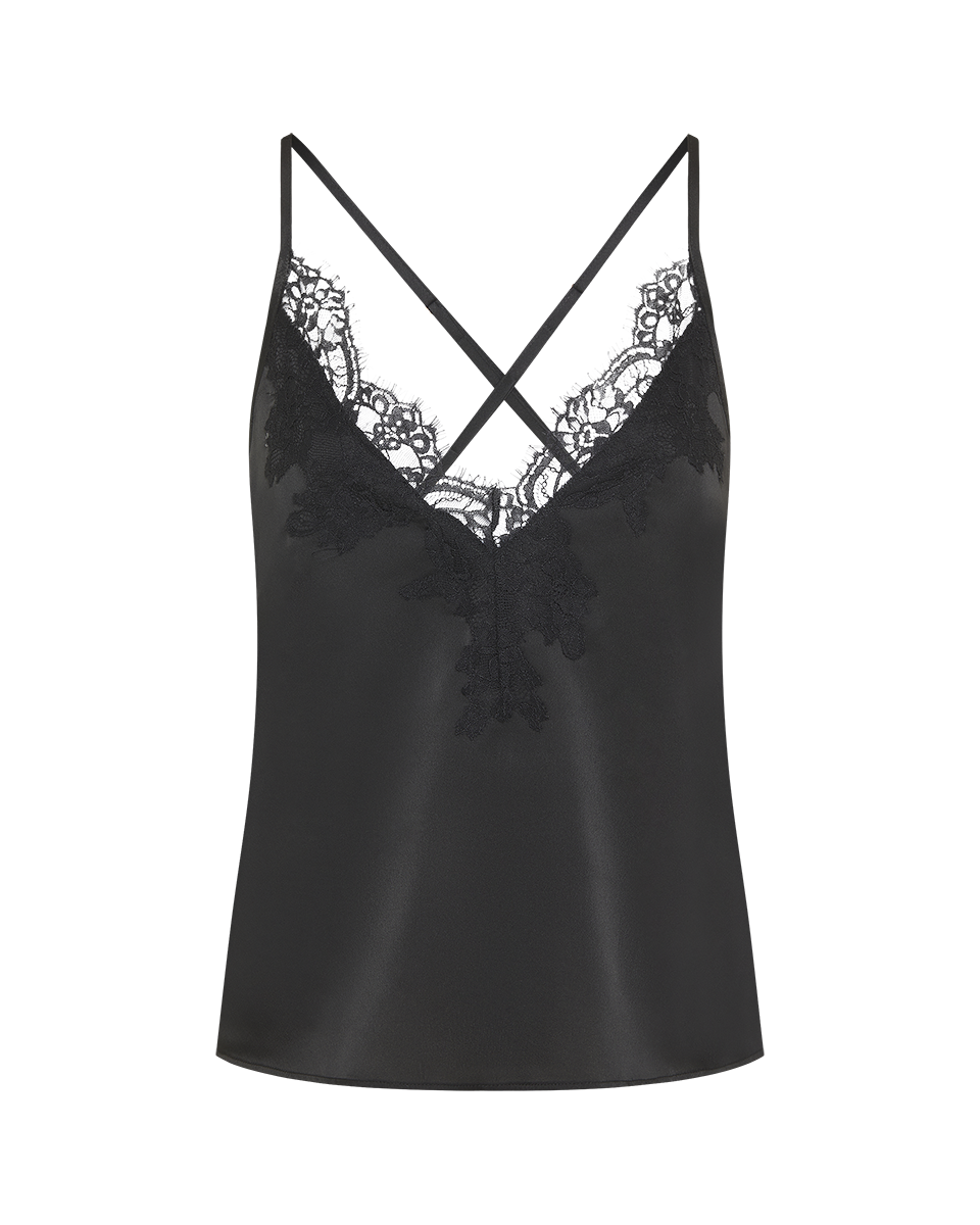 סט בייבי דול סאטן בשילוב תחרה עשירה - BLACK