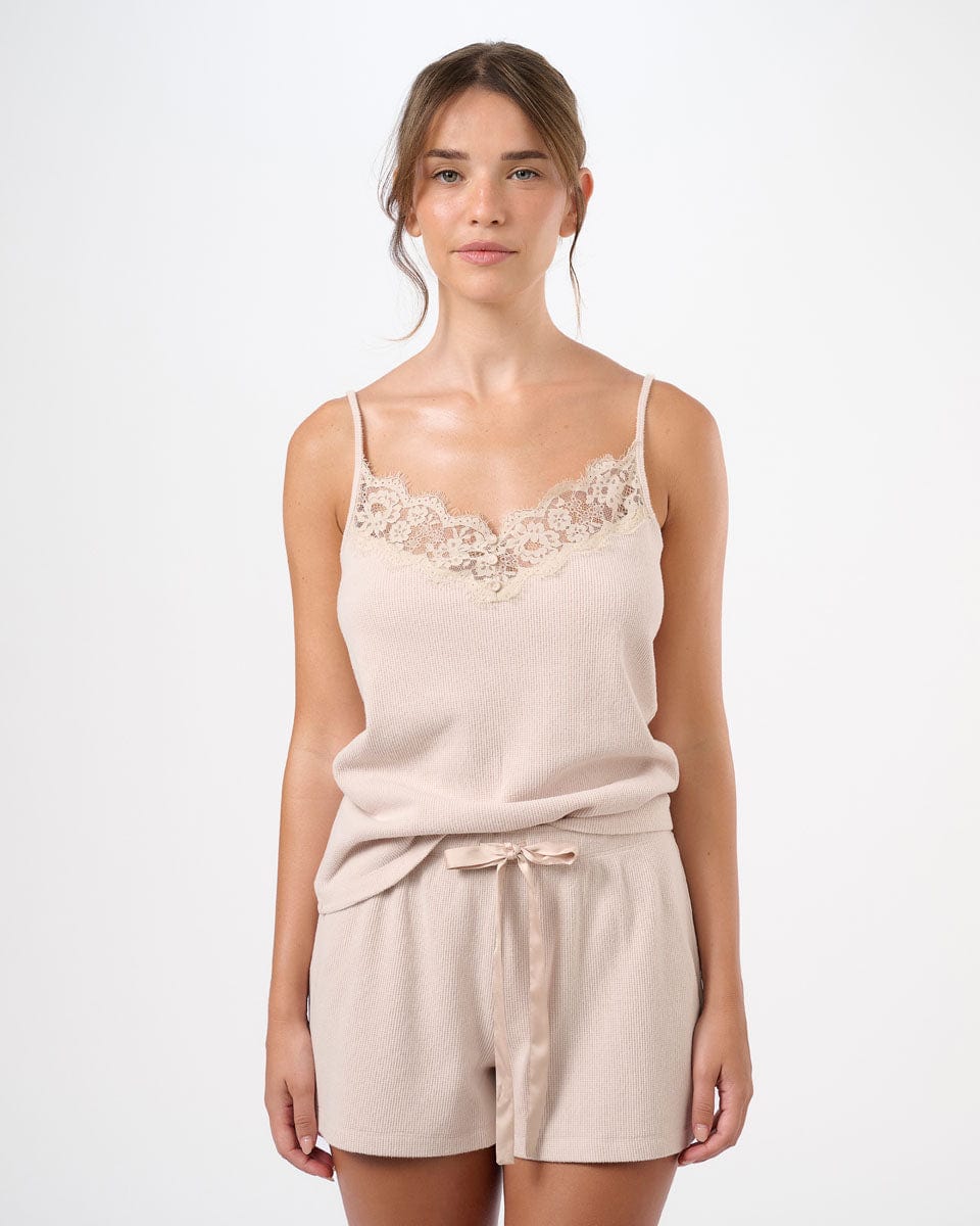 סט בייבידול פיקה בשילוב תחרה 2 חלקים גופייה ומכנסון