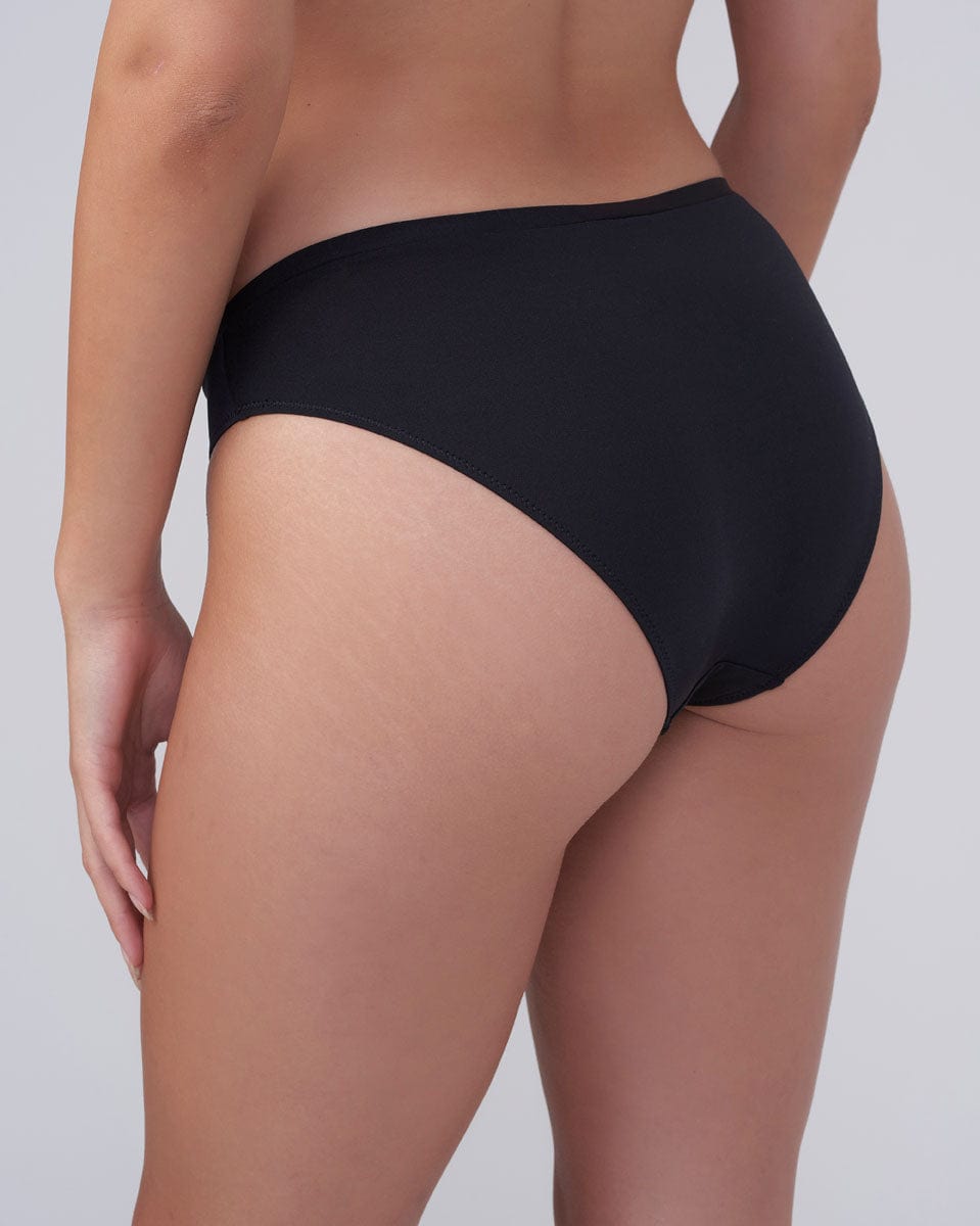 תחתון ביקיני משולב בתחרת פרחים עדינה - BLACK – תמונה 3