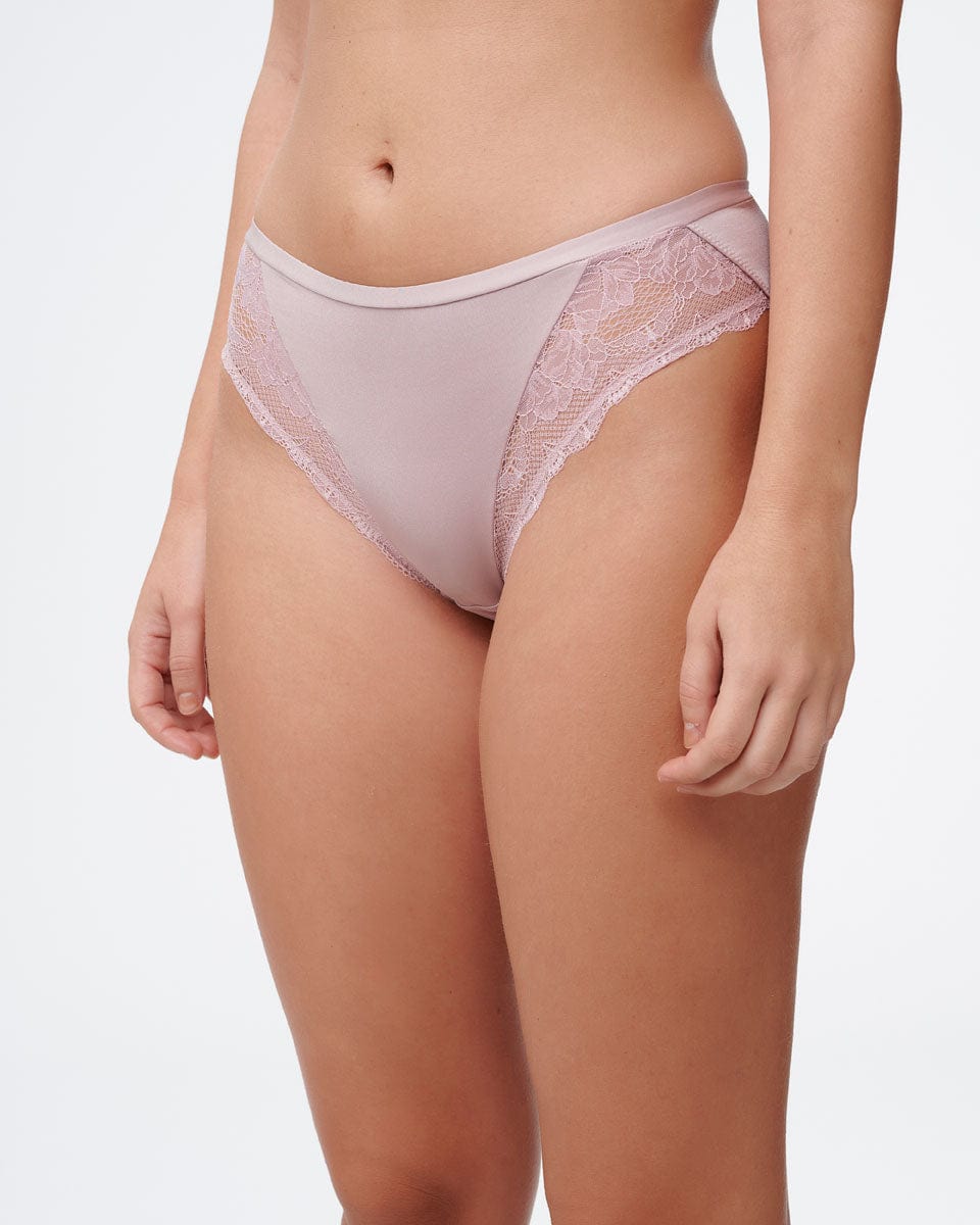 תחתון ביקיני בשילוב בד מיקרו ותחרה עדינה - DEEP BLUSH – תמונה 2