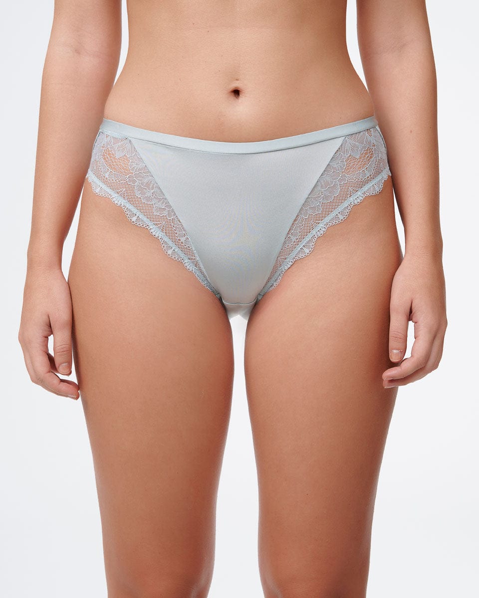 תחתון ביקיני בשילוב בד מיקרו ותחרה עדינה - MINERAL GREEN – תמונה 1