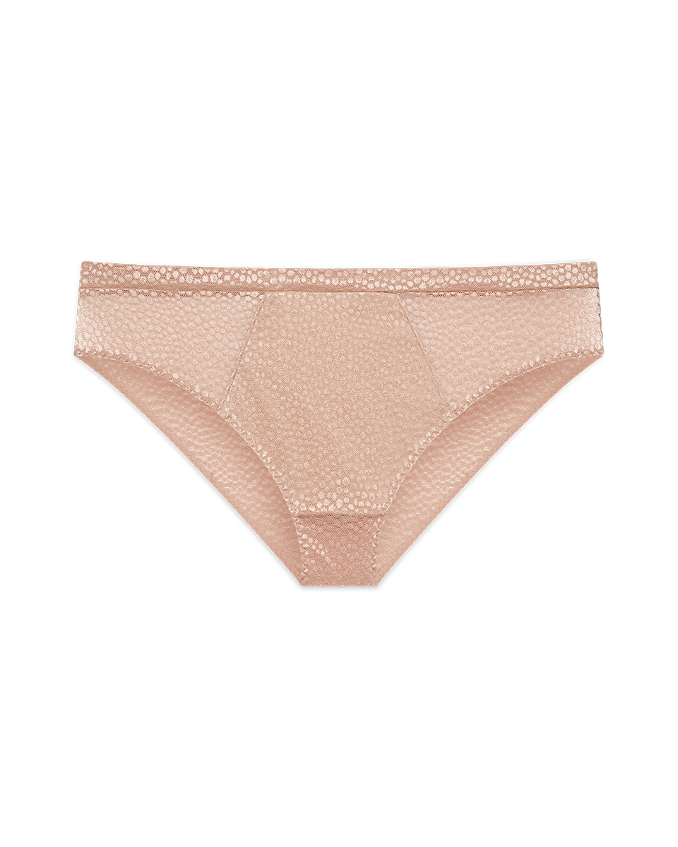 תחתון ביקיני בשילוב בד ג'קארד בדוגמת נמר