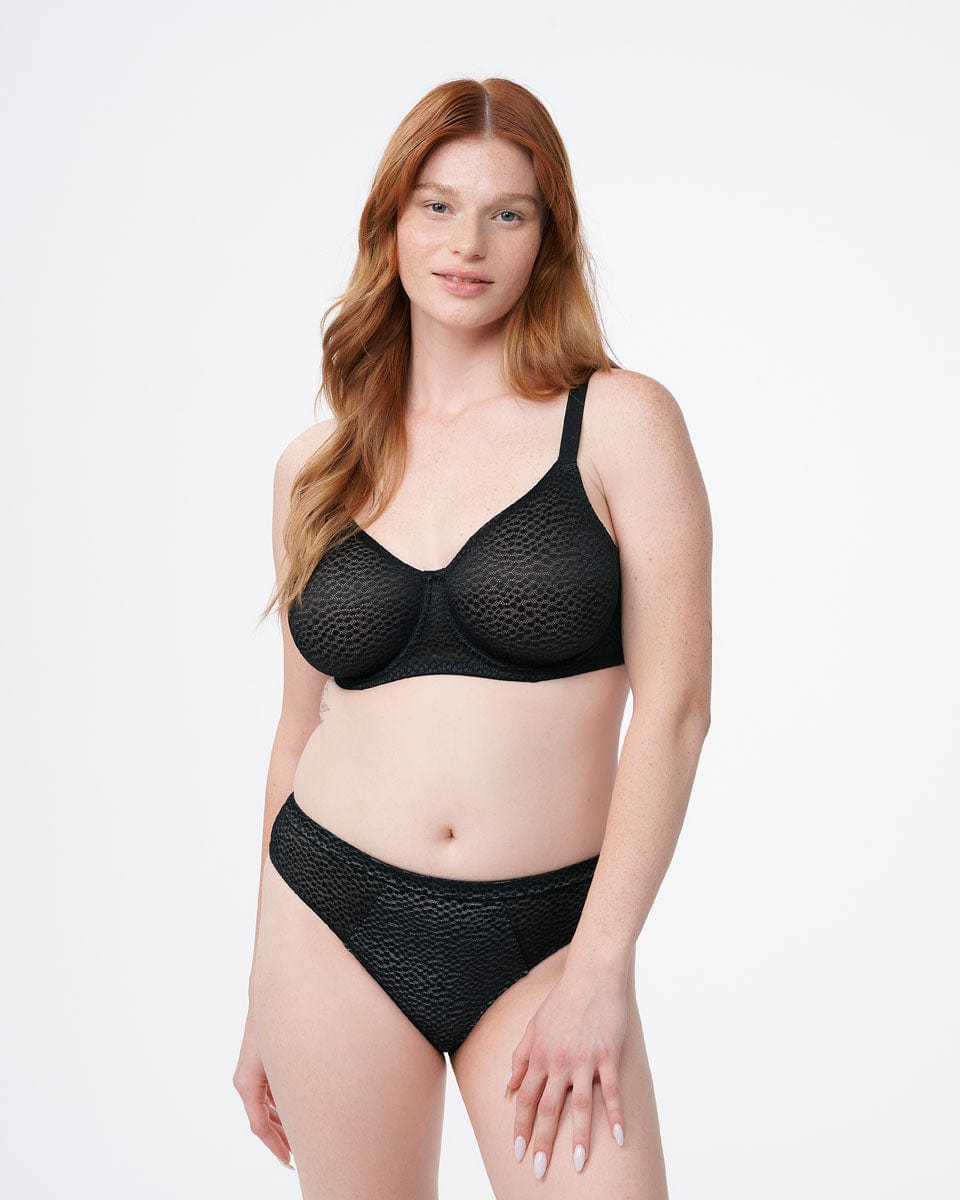 תחתון ביקיני בשילוב בד ג'קארד בדוגמת נמר