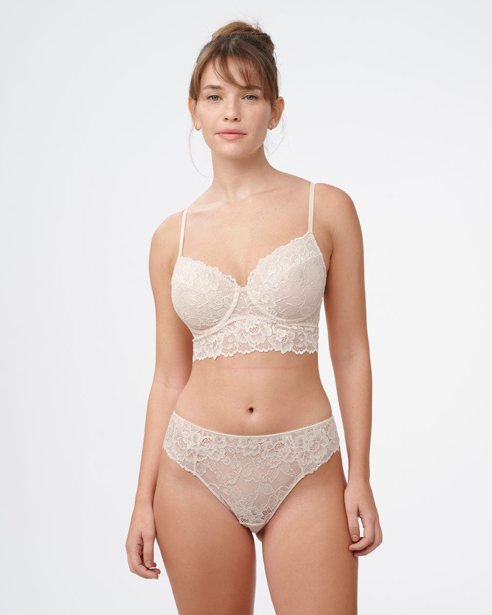 תחתון תחרה ברזילאי גבוה - OATMEAL – תמונה 4