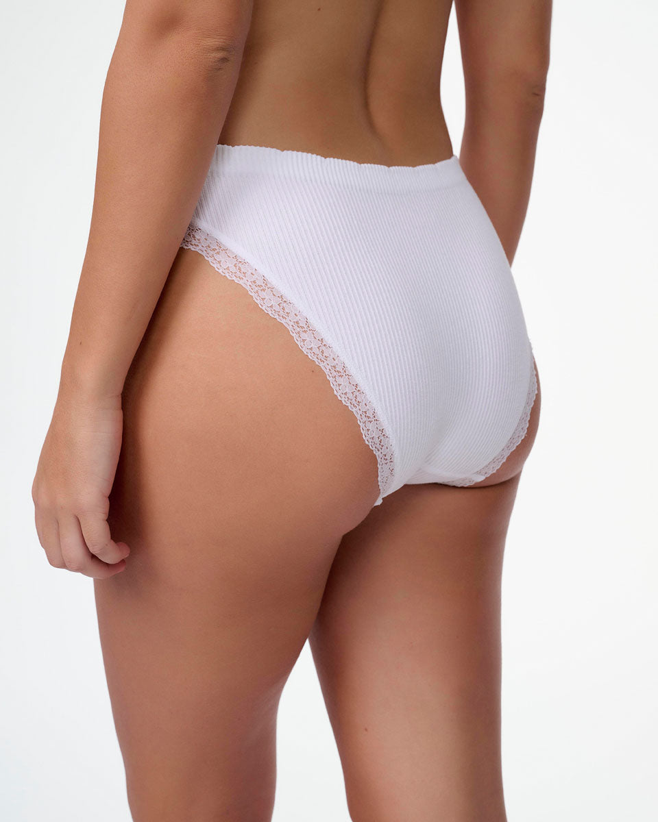 תחתון סימלס ריב ביקיני עם תחרה עדינה