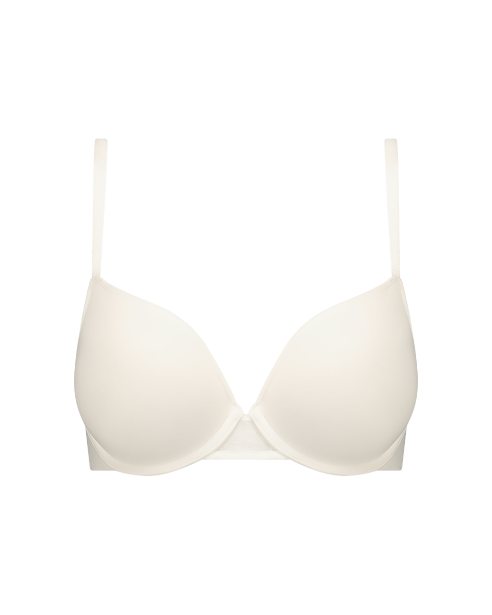 חזיית פוש אפ ממורי עם ברזלים מבד רך ומוברש - CREAM – תמונה 4