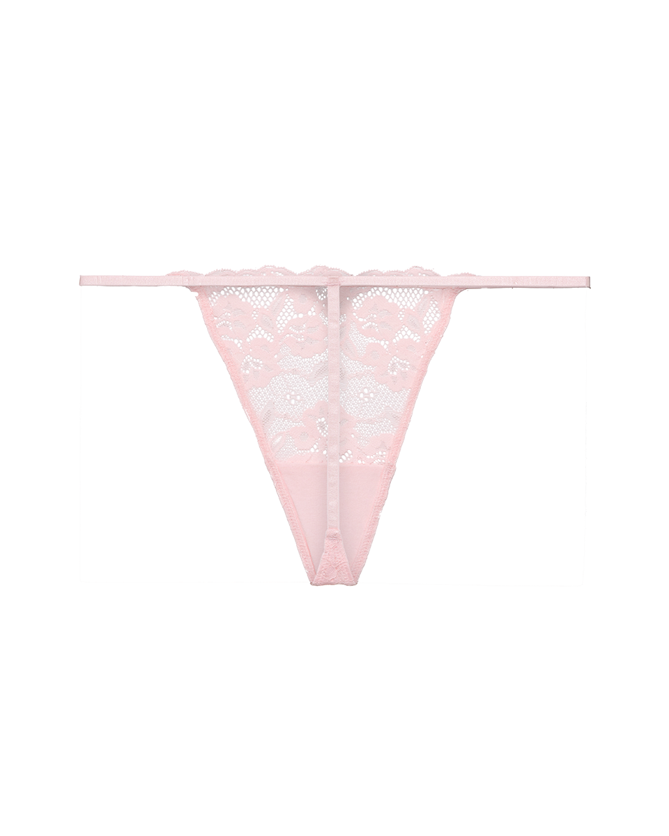 תחתון חוטיני חוט תחרה - BABY PINK