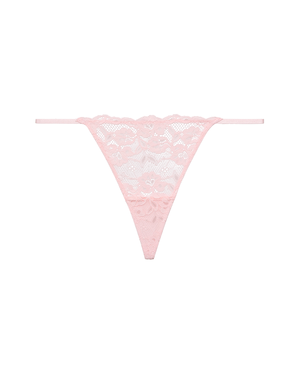 תחתון חוטיני חוט תחרה - BABY PINK
