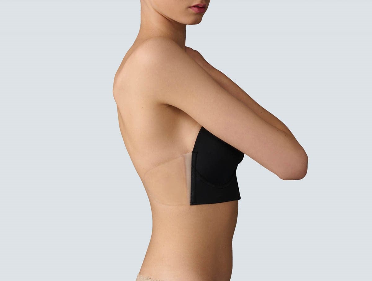 חזיית פוש אפ  נדבקת עם מחשוף U עמוק - BLACK – תמונה 2