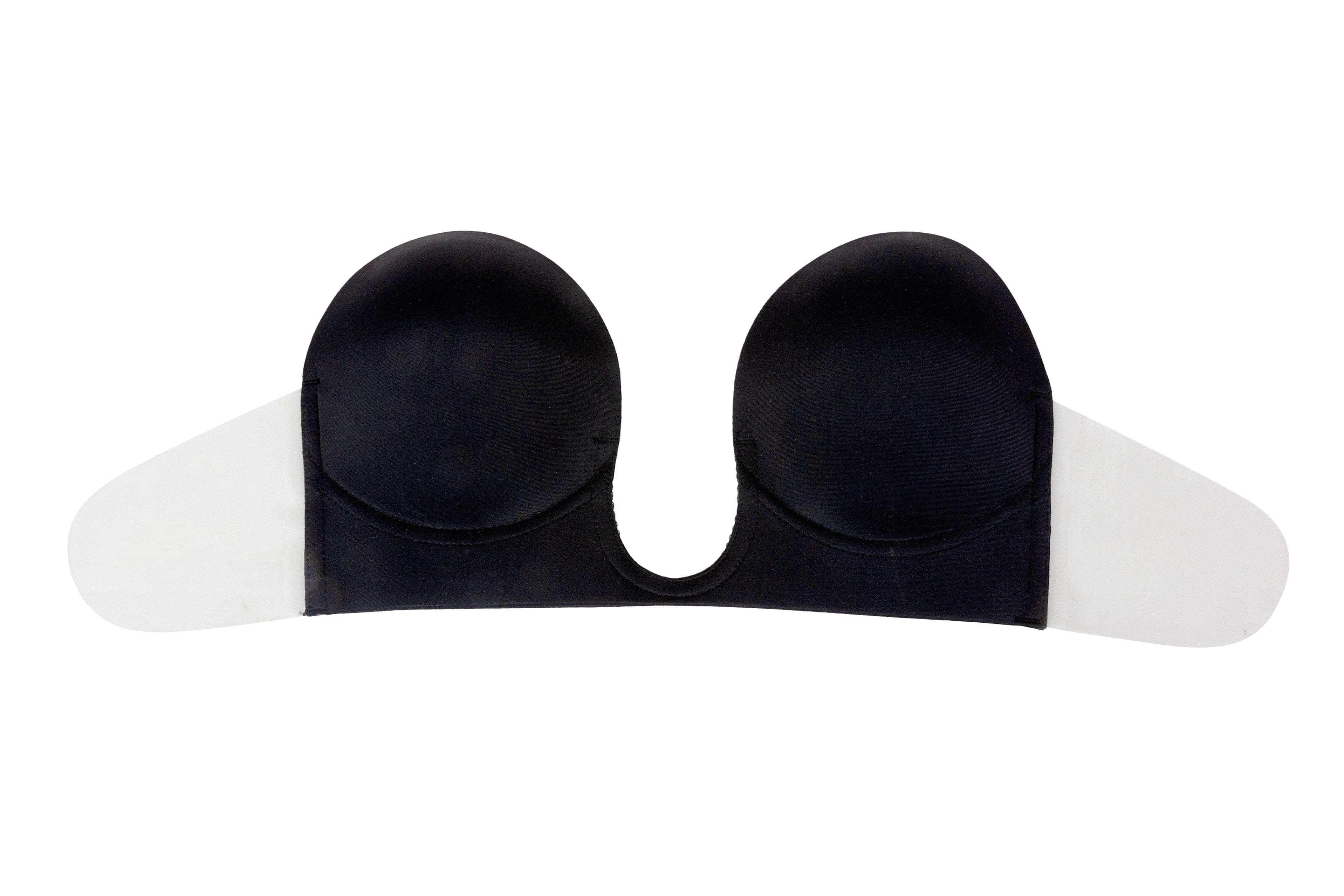 חזיית פוש אפ  נדבקת עם מחשוף U עמוק - BLACK – תמונה 3