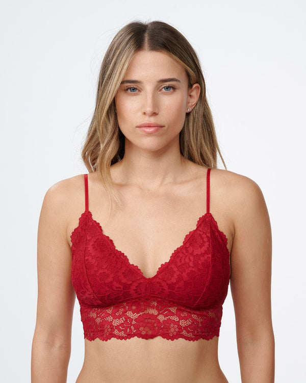 ברלט תחרה עם קאפ נשלף - RUBY RED – תמונה 1