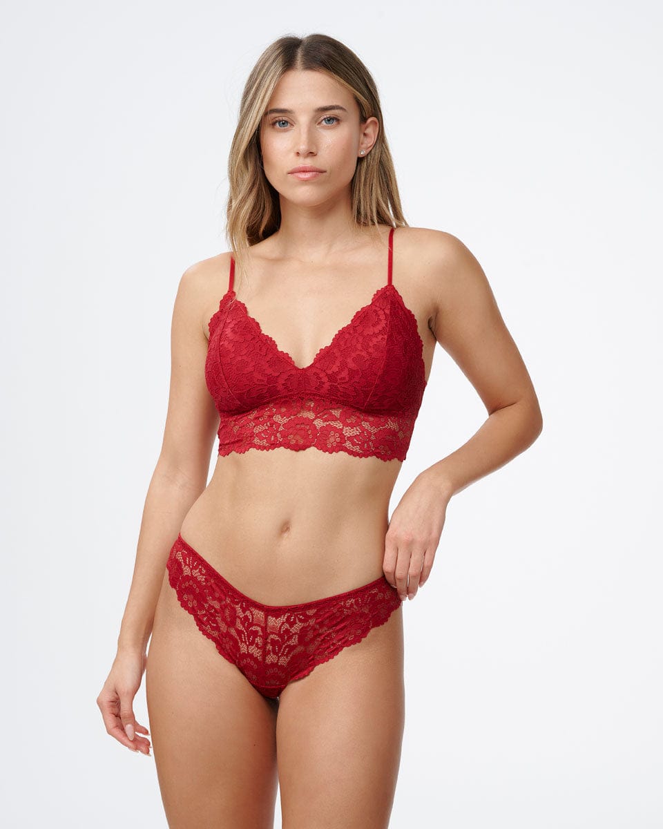 ברלט תחרה עם קאפ נשלף - RUBY RED – תמונה 4