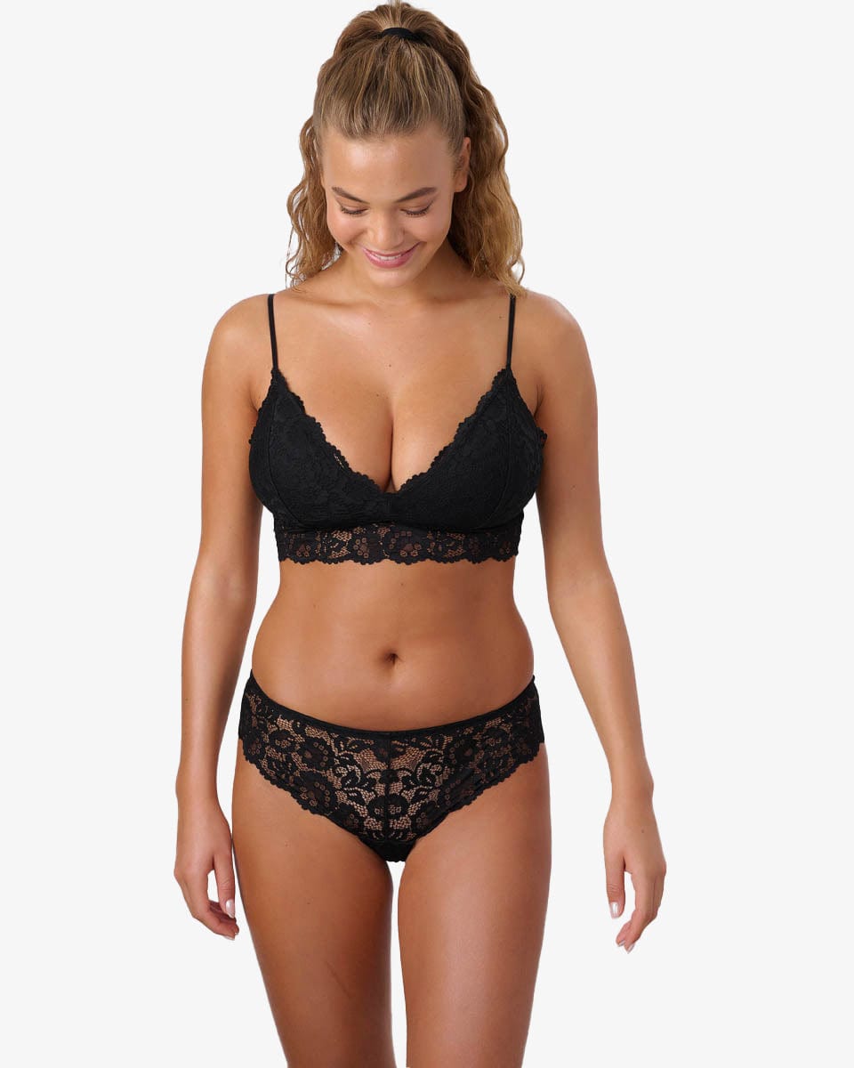 ברלט תחרה עם קאפ נשלף - BLACK – תמונה 4