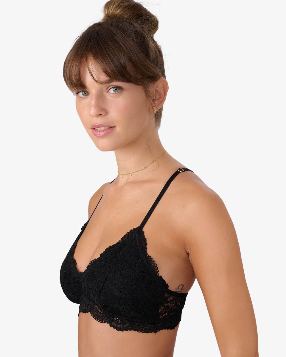 ברלט תחרה עם קאפ נשלף - BLACK – תמונה 2