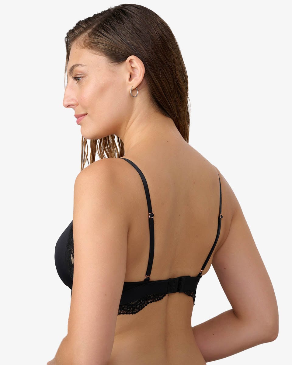 ברלט מיקרופייבר בשילוב תחרה עם קאפ נשלף - BLACK – תמונה 3