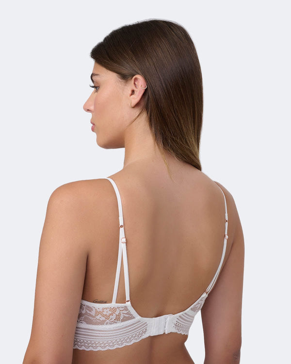 ברלט תחרה עם קאפ נשלף - LIGHT IVORY – תמונה 3