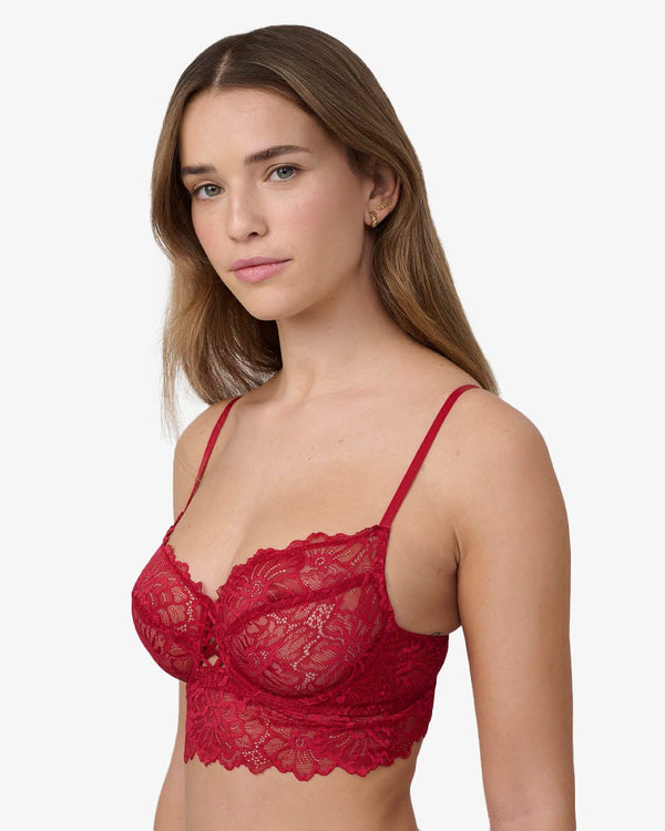 ברלט תחרה עשירה ללא ריפוד - RUBY RED – תמונה 2