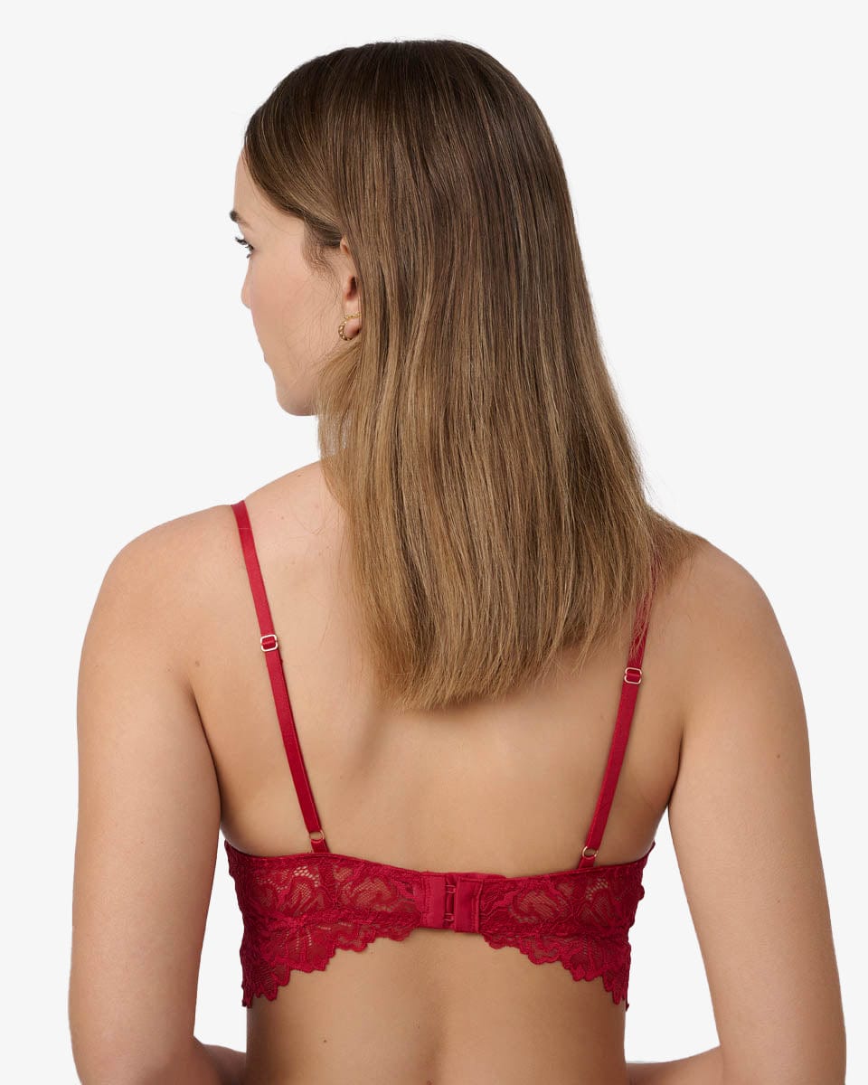 ברלט תחרה עשירה ללא ריפוד - RUBY RED – תמונה 3