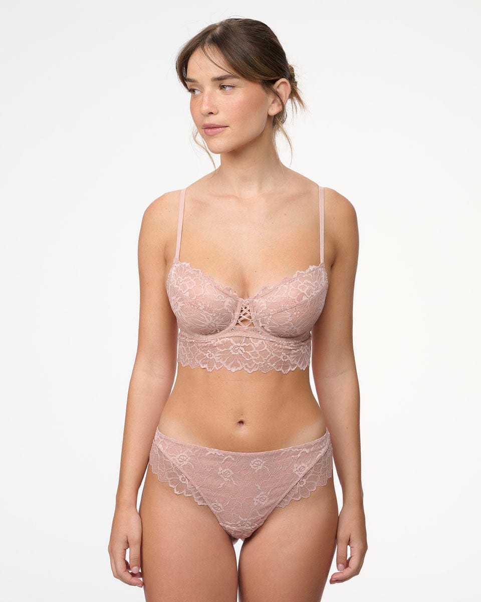 ברלט תחרה עשירה ללא ריפוד - VINTAGE PINK – תמונה 4