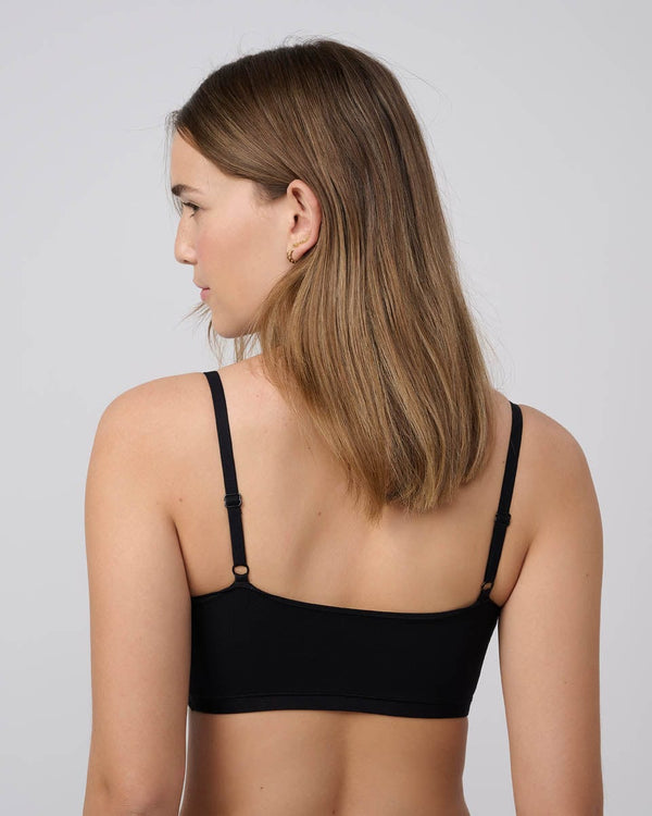 ברלט ללא ריפוד  במפתח scoop  עגול - BLACK – תמונה 3