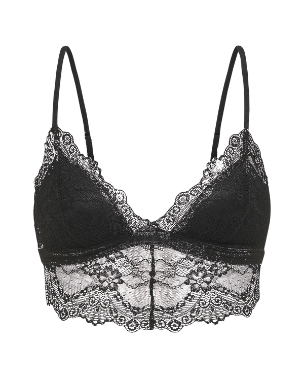 ברלט משולשים כריות מובנות מתחרה עדינה ורומנטית - BLACK – תמונה 5