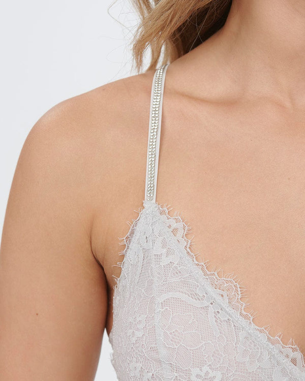 ברלט תחרה בשילוב כתפיות אבני  חן - STEEL – תמונה 5