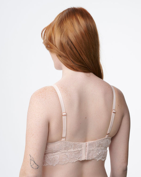 ברלט תחרה עם ברזלים ללא ריפוד במראה חזייה - PALE PINK – תמונה 7