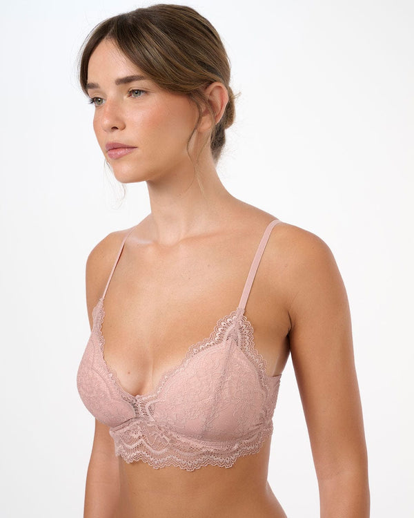 ברלט תחרה ללא ברזל עם קאפ פנימי קבוע - VINTAGE PINK – תמונה 4