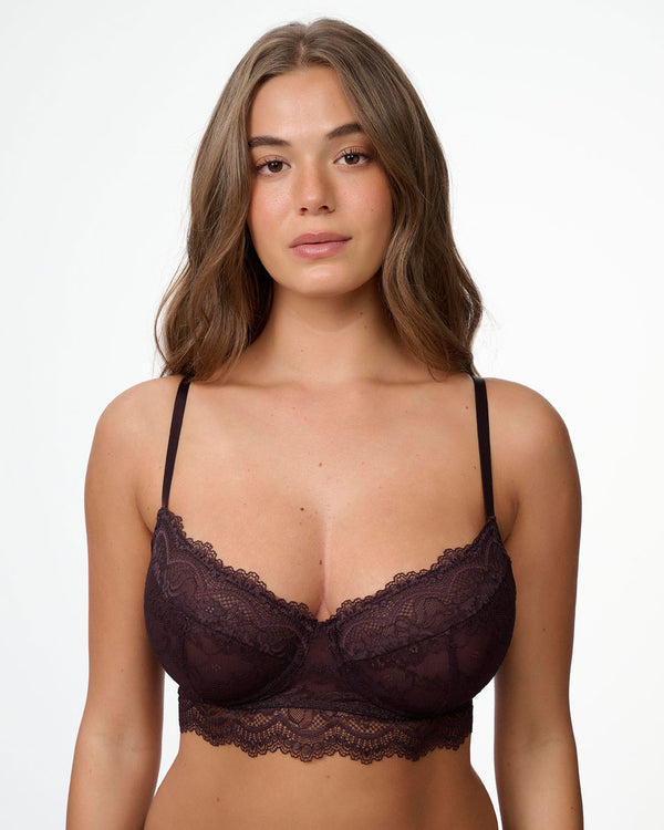 ברלט תחרה עם ברזלים ללא ריפוד במראה חזייה - BERRY