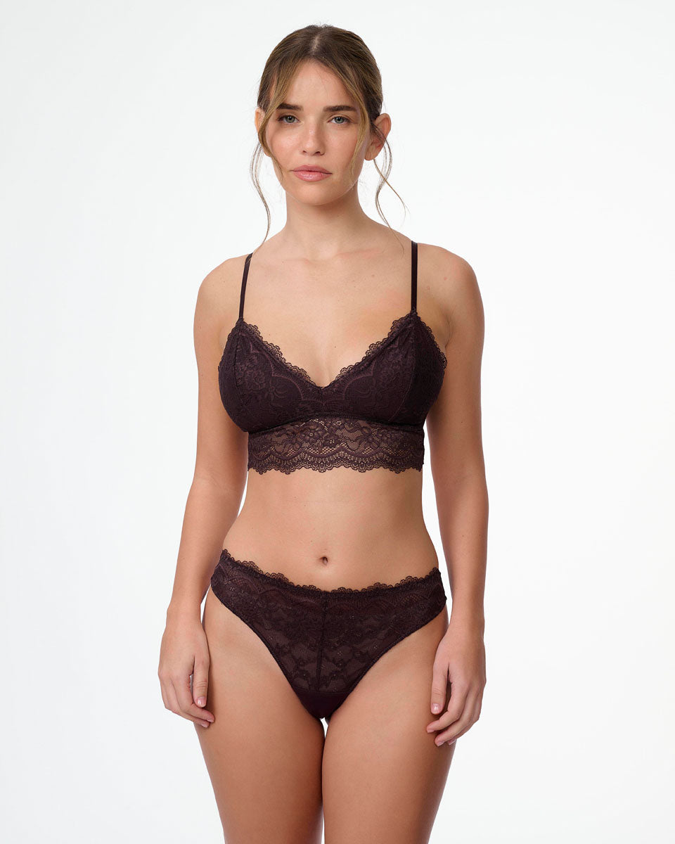 ברלט תחרה עם ריפוד פנימי נשלף ללא ברזלים