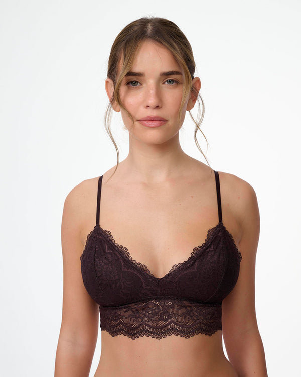 ברלט תחרה עם ריפוד פנימי נשלף ללא ברזלים - BERRY