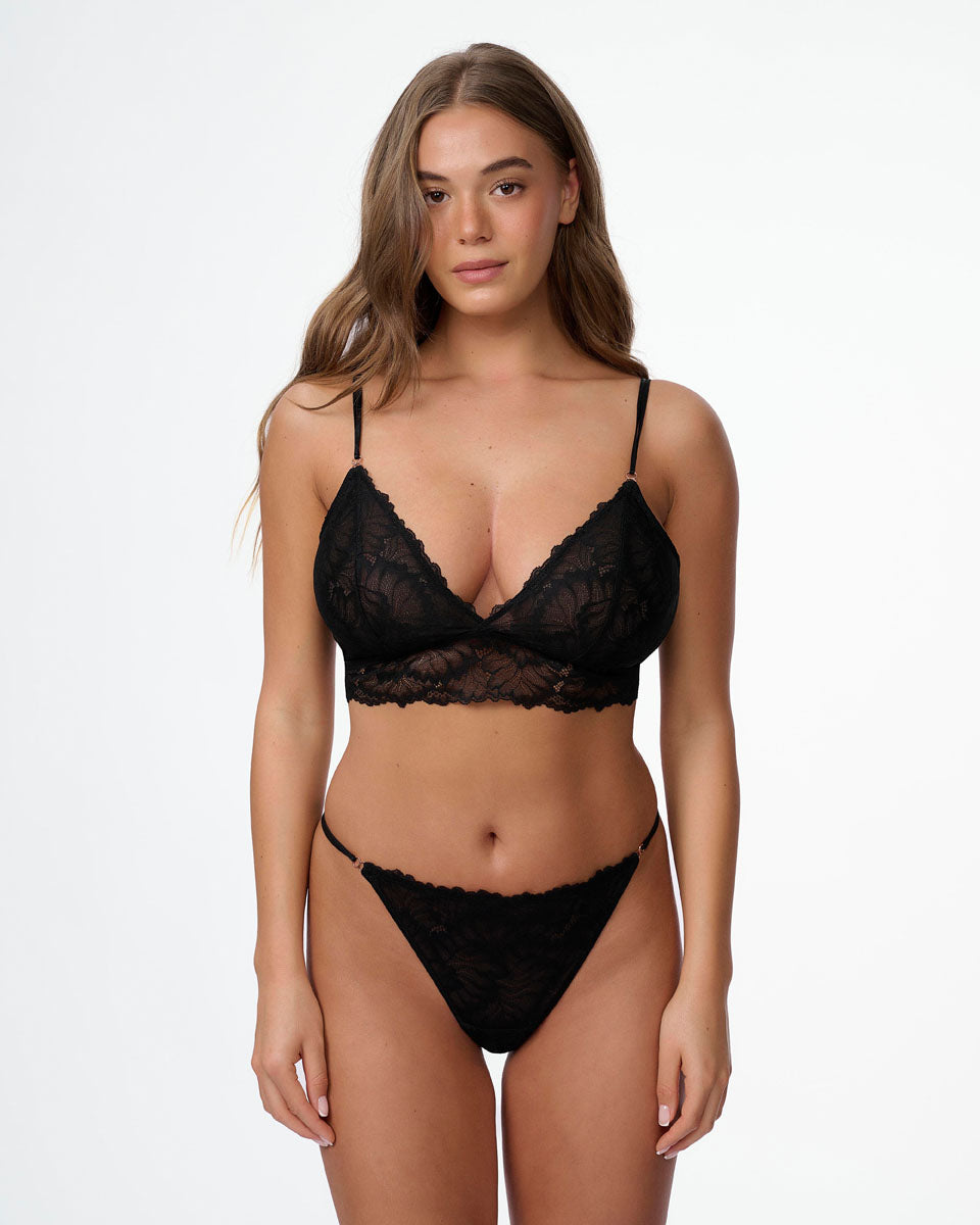 ברלט תחרה עלים ללא ריפוד וללא ברזלים