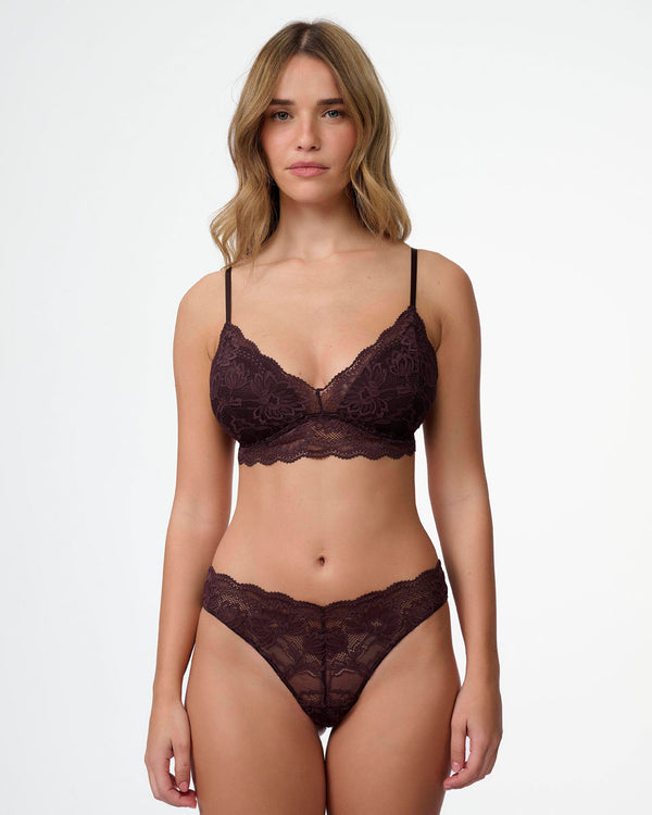 ברלט תחרה עם ריפוד פנימי קבוע וללא ברזלים - BERRY