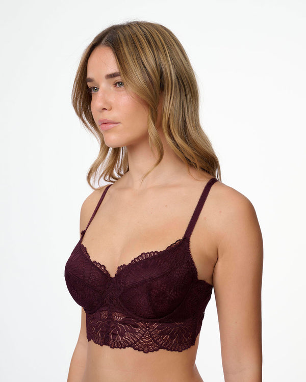 ברלט תחרה עם ברזלים ללא ריפוד במראה חזייה - BERRY