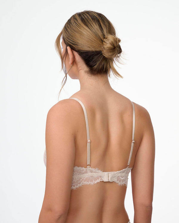 ברלט מיקרופייבר בשילוב תחרה עם ריפוד נשלף - OATMEAL