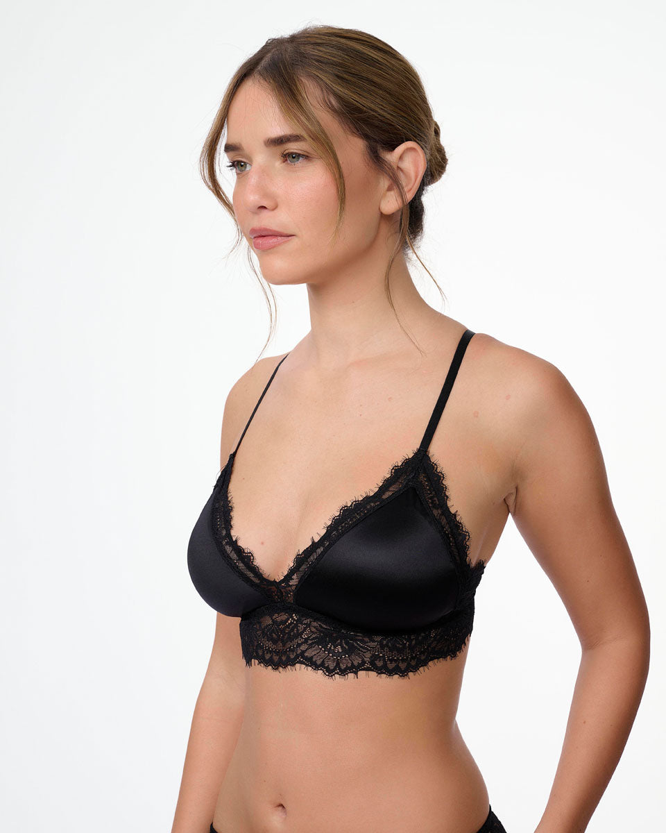 ברלט מיקרופייבר בשילוב תחרה עם ריפוד נשלף