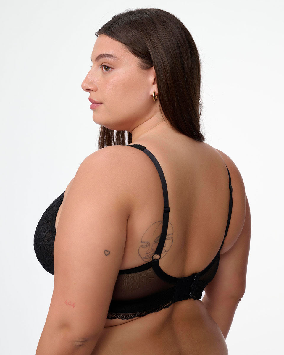 ברלט תחרה בשילוב רשת ללא ברזלים וללא ריפוד