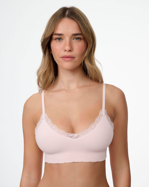 ברלט סימלס ריב עם ריפוד נשלף ותחרה עדינה - BALLERINA