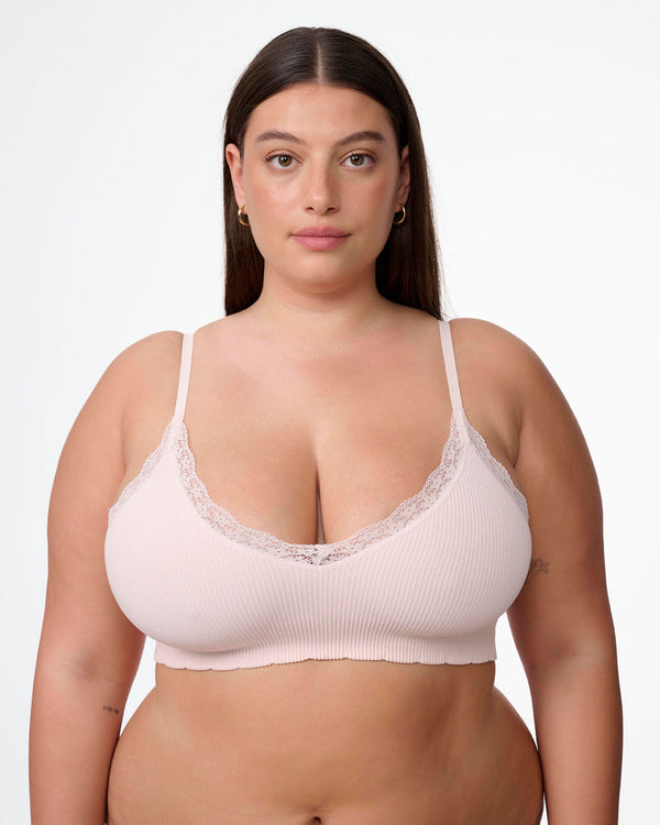 ברלט סימלס ריב עם ריפוד נשלף ותחרה עדינה - BALLERINA