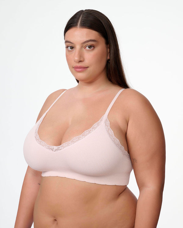 ברלט סימלס ריב עם ריפוד נשלף ותחרה עדינה - BALLERINA