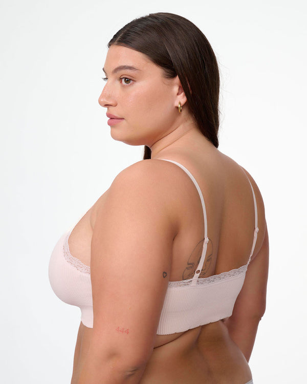 ברלט סימלס ריב עם ריפוד נשלף ותחרה עדינה - BALLERINA