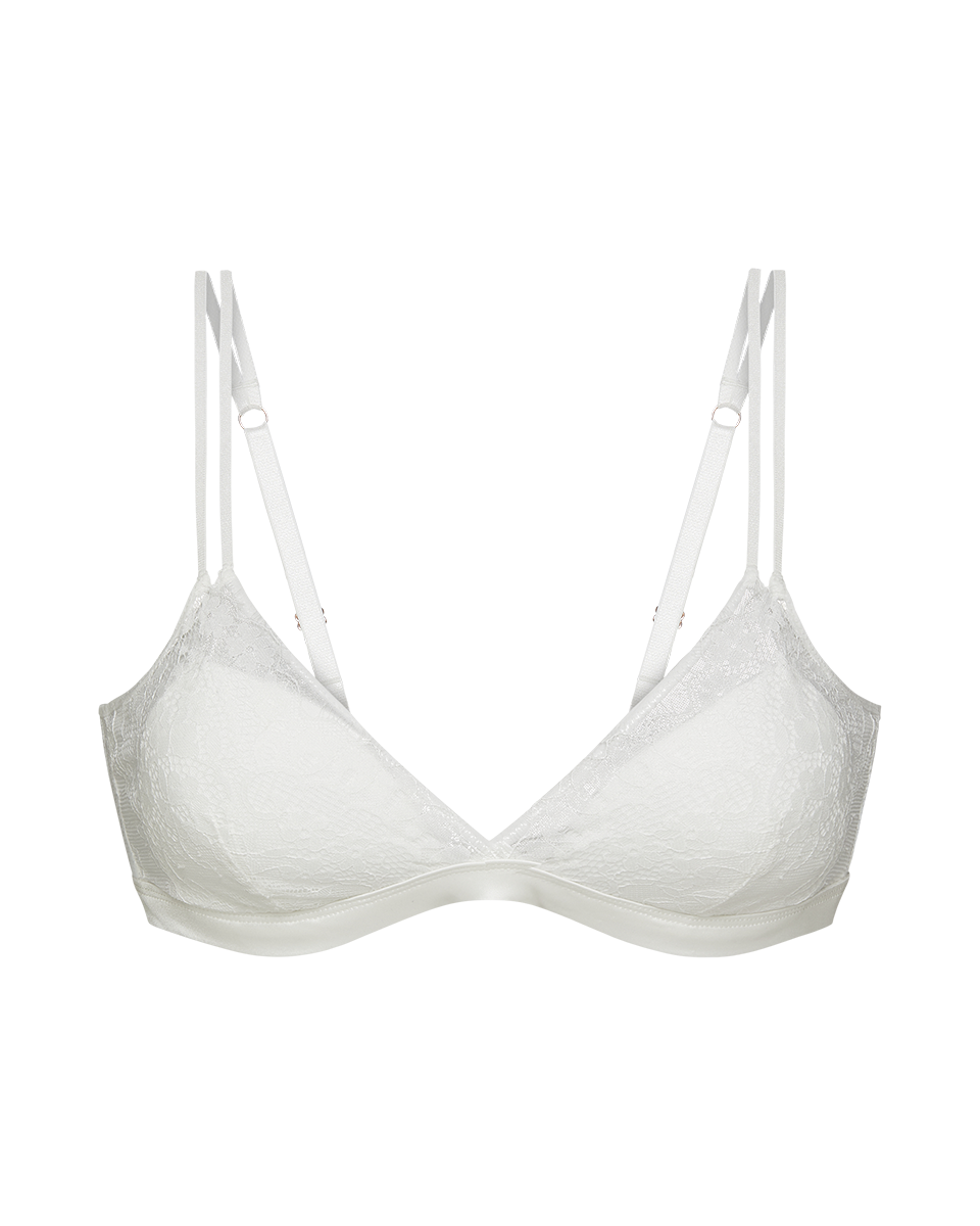 ברלט דו שכבתי ללא ריפוד וללא ברזל מבד תחרה ורשת