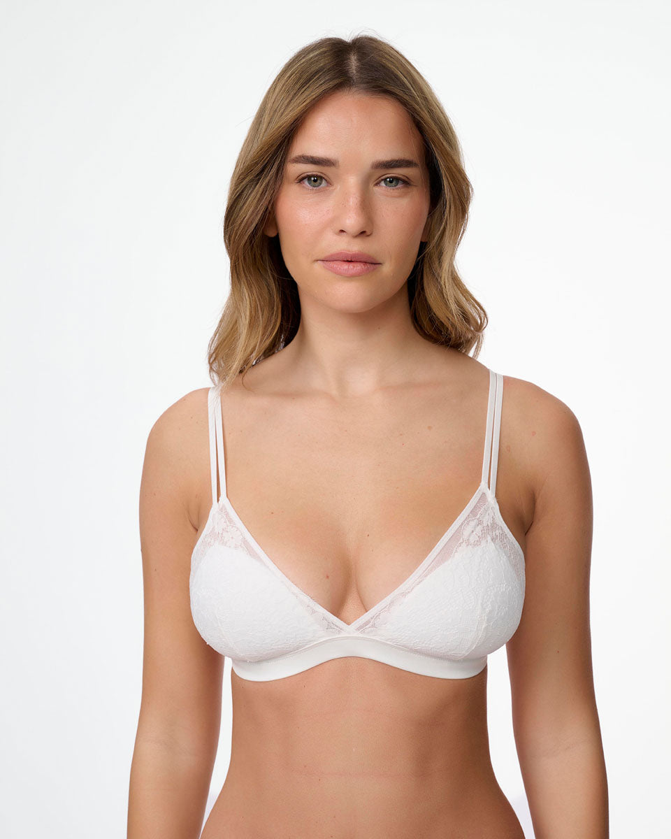 ברלט דו שכבתי ללא ריפוד וללא ברזל מבד תחרה ורשת