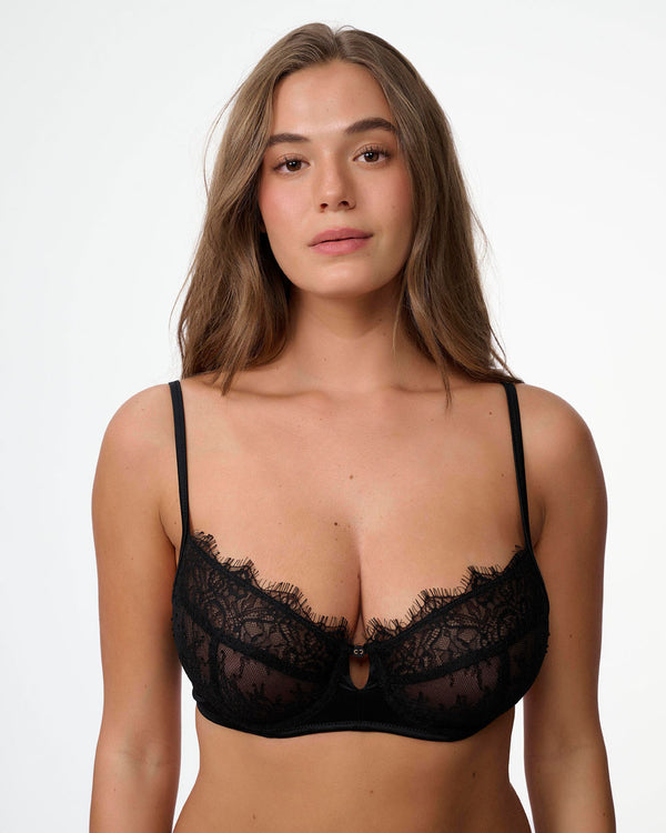 ברלט עם ברזלים מתחרת EYELASH במראה וינטאג' - BLACK