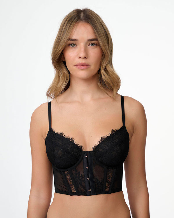 מחוך עם ברזלים מתחרה בשילוב מוטיב קרסים רוז גולד - BLACK