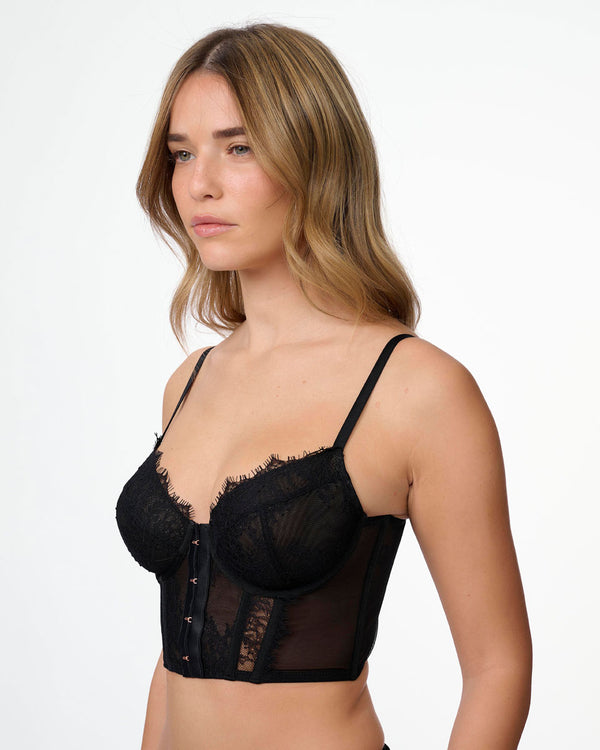 מחוך עם ברזלים מתחרה בשילוב מוטיב קרסים רוז גולד - BLACK