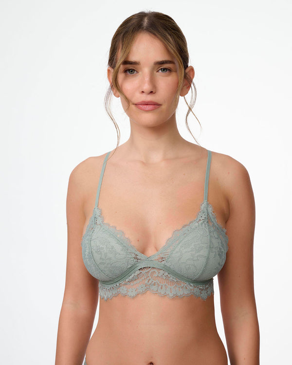 ברלט משולשים כריות מובנות מתחרה עדינה ורומנטית - BASIL