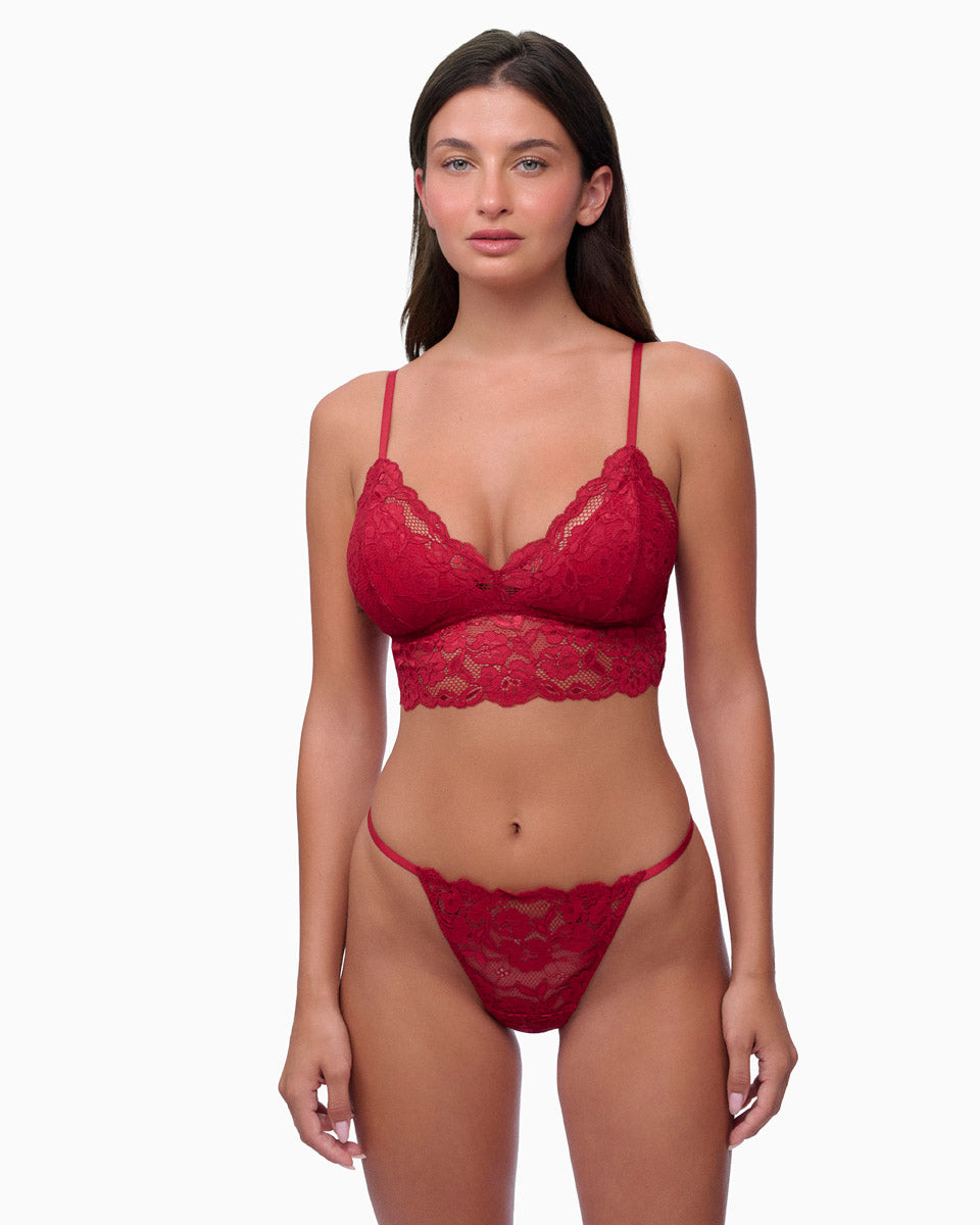 ברלט תחרה עם ריפוד פנימי נשלף וללא ברזל - RUBY RED