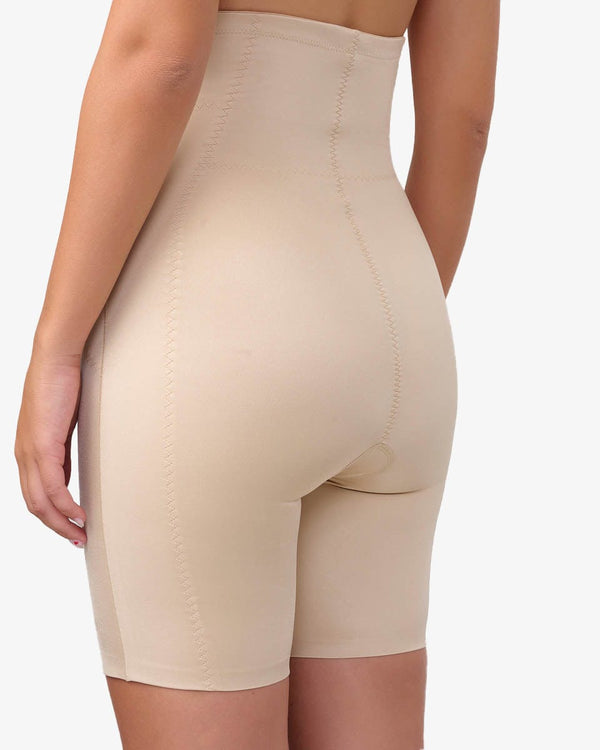 מחטב מכנסיים בגזרה גבוהה - בז – תמונה 3