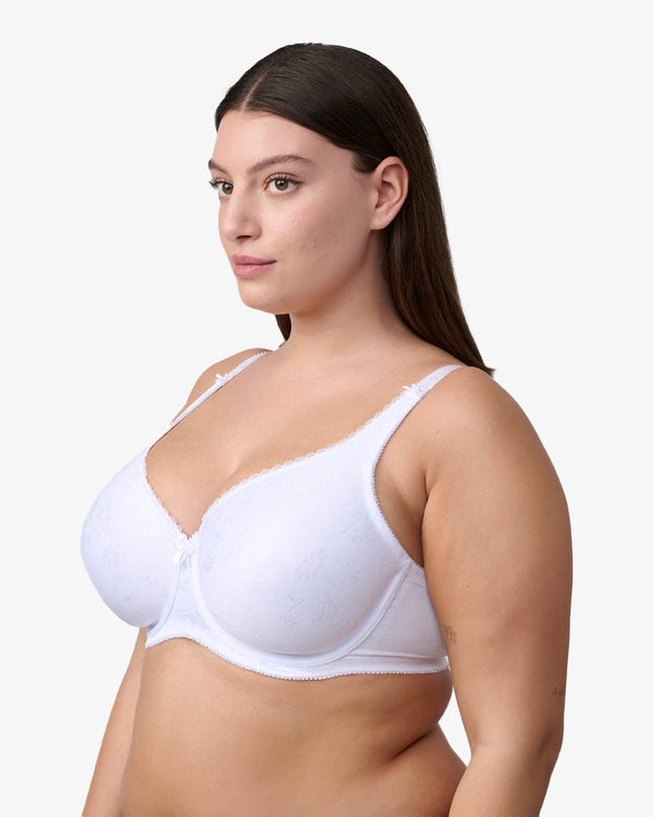 חזיית מינימייזר ללא ריפוד ועם ברזלים - לבן – תמונה 2